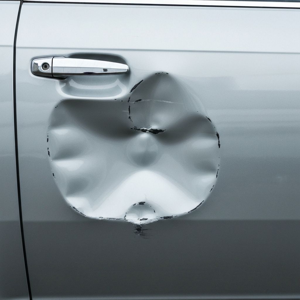 Door Panel Dent Removal before